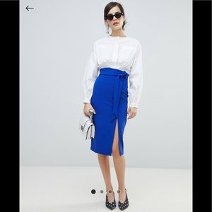 ASOS Oasis Paperbag Waist Split Front Pencil Skirt